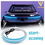 Voltage Automotive New Universal 1.8M Start-scan LED Car Hood Light Flexible Daytime Running Lights Strip Deacorative Lamp Accessories White