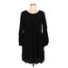 Old Navy Casual Dress - Mini Scoop Neck Long sleeves: Black Print Dresses - Women's Size Medium