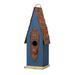 Glitzhome 13"H Retro Wooden Distressed Garden Birdhouse - 4.5"L x 4.25"W x 13.25"H