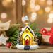 Kayannuo Christmas Clearance Resin Christmas Scene Village House Town With Warm White LED Lights Battery Operated Christmas Decorations Christmas Decorations