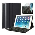 2017 New iPad 9.7 / iPad Pro 9.7 Keyboard Case Multi-Angle Viewing Fabric Folio Stand Cover Case with Removable Wireless Bluetooth Keyboard for Apple iPad Air 1 / iPad Air 2 / iPad Pro 9.7 Inch & iPa