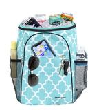 dbest products Ultra Compact Cooler Smart Cart Backpack, Moroccan Tile in Blue/White | 14 H x 9 W x 12 D in | Wayfair 01-871