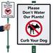 SmartSign Funny No Dog Peeing Curb Your Dog Sign & Stake Kit Aluminum in Black/Gray | 36 H x 10 W x 2 D in | Wayfair K-7342