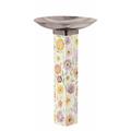 Studio M Happy Flower Mix Birdbath Plastic in Gray/Green/Indigo | 31 H x 18 W x 18 D in | Wayfair BB1084