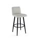 Corrigan Studio® Nay Swivel Counter & Bar Stool Upholstered/Metal in Gray/Black | 41.625 H x 19 W x 22 D in | Wayfair