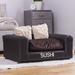 Tucker Murphy Pet™ Yucatan Premium Leatherette Dog Sofa Faux Leather/Memory Foam in Brown | 12 H x 28 W x 20 D in | Wayfair