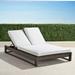 Palermo Double Chaise Lounge with Cushions in Bronze Finish - Salta Palm Air Blue, Standard - Frontgate