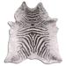 Black Area Rug - Dakota Fields Satipplio Tie Dye HAIR ON Cowhide Rug BLACK ZEBRA w/ SILVER Beling Metallic | Wayfair