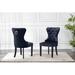 Rosdorf Park Gislene Tufted Velvet Dining Chair w/ Rubberwood Legs Upholstered/Velvet in Black | 38.97 H x 21.25 W x 25.59 D in | Wayfair