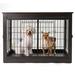 Tucker Murphy Pet™ Dog Crate Furniture Indoor Dog Crate End Table Heavy-Duty Dog Cage w/ Dog Mat, Three-Door Dog House Metal in Black | Wayfair