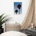 Bay Isle Home™ Palm Tree Silhouettes on Blue Sky - Picture Frame Photograph Paper, Wood in Black/Blue/Pink | 19.5 H x 13.5 W x 1 D in | Wayfair