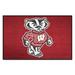 Black 30 x 19 x 0.25 in Area Rug - FANMATS Wisconsin Badgers Starter Mat Accent Rug Nylon | 30 H x 19 W x 0.25 D in | Wayfair 36729