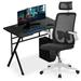 Inbox Zero Ergonomic Computer Desk & Chair Home Office Desk & Chair Wood/Metal in Black/Brown | 30 H x 39.5 W x 23.5 D in | Wayfair