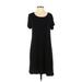 Old Navy Casual Dress - Shift Scoop Neck Short sleeves: Black Solid Dresses - Women's Size Small