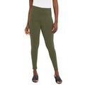 Plus Size Women's Everyday Stretch Cotton Legging by Jessica London in Dark Olive Green (Size 34/36)