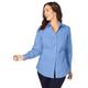Plus Size Women's Stretch Cotton Poplin Shirt by Jessica London in French Blue (Size 22 W) Button Down Blouse