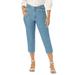 Plus Size Women's Classic Cotton Denim Capri by Jessica London in Light Wash (Size 22) Jeans