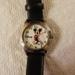 Disney Jewelry | Disney Watch With Genuine Leather Band, Never Worn. Needs Battery. | Color: Black/White | Size: Os