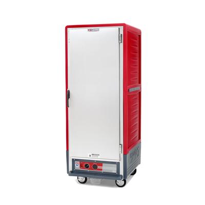 Metro C539-HFS-4 Full Height Insulated Mobile Heated Cabinet w/ 18 Pan Capacity, 120v, Solid Door, Fixed Wire Slides, Red