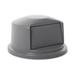 Rubbermaid FG263788GRAY Round Dome Trash Can Lid - Plastic, Gray, Snap-Lock Fit