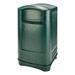 Rubbermaid FG396400DGRN Plaza 50 gal Outdoor Decorative Trash Can - Plastic, Dark Green