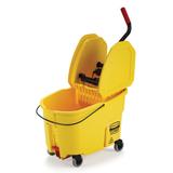 Rubbermaid FG757688YEL 44 qt WaveBrake Mop Bucket Combo - Down Press Wringer, Foot Pedal, Yellow, 44 Quart, Down-Press Wringer