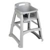 Rubbermaid FG781408PLAT 29 3/4" Stackable Plastic High Chair w/ Waist Strap, Platinum, Gray