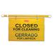 Rubbermaid FG9S1600YEL Site Safety Hanging Sign - Multi-Lingual "Closed for Cleaning", Yellow