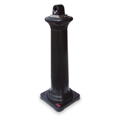 Rubbermaid FG9W3000BLA Pole Cigarette Receptacle - Snuff Plate, Black