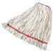 Rubbermaid FGA21306WH00 Web Foot Large Wet Mop Head - 1" Headband, 4 Ply Cotton/Synthetic Blend, White, Looped End