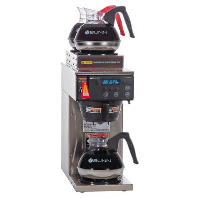 Bunn AXIOM-15-3 AXIOM Medium Volume Decanter Coffee Maker - Automatic, 4 1/5 gal/hr, 120v, SplashGard Funnel, 2 Top Warmers, Silver