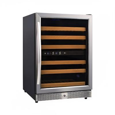 Eurodib USF54D Urban Style 23 2/5" OneSection Commercial Wine Cooler w/ (2) Zones - 46 Bottle Capacity, 110v, Black