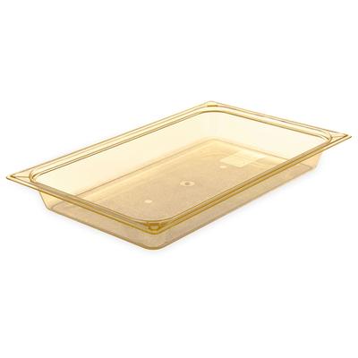 Carlisle 10400B13 2 1/2"D Full Size High Temp Food Pan - Stackable, Polysulfone, StorPlusâ„¢ Series, Amber