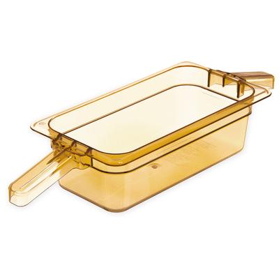 Carlisle 30861HH13 4"D Third Size High Temp Food Pan - Stackable, Amber