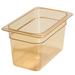 Carlisle 3088213 StorPlus 6"D Quarter Size High Temp Food Pan - Stackable, High-Heat Plastic, Amber, Yellow