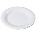 Carlisle 3301002 Sierrus 10 1/2" Round Melamine Dinner Plate, White, Wide Rim