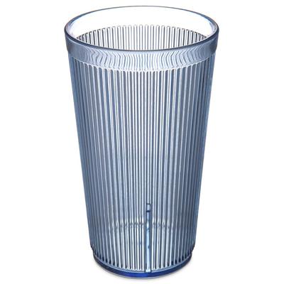 Carlisle 402054 20 oz Blue Ribbed Plastic Tumbler, SAN, 20 Ounce