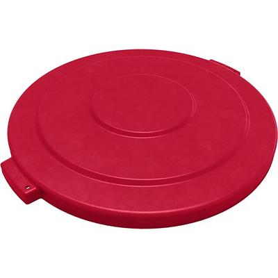 Carlisle 84104505 Bronco Round Flat Top Lid for 44 gal Trash Can - Plastic, Red