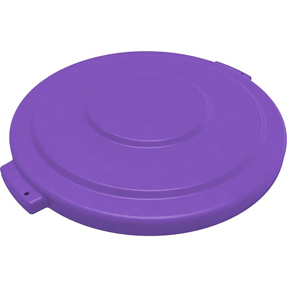Carlisle 84104589 Round Flat Top Lid for 44 gal Trash Can - Plastic, Purple, Case of 3