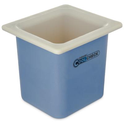 Carlisle CM1105C1402 1/6 Size Coldmaster Coolcheck Food Pan, 6" Deep, 1 7/10 qt Capacity, White/Blue