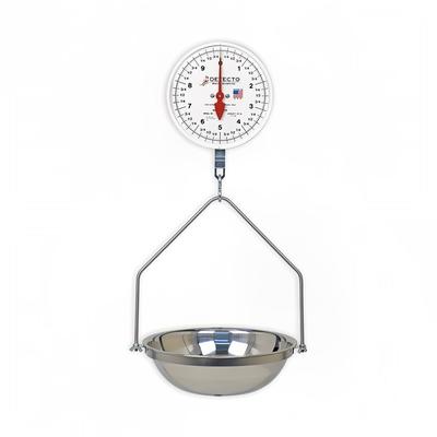 Detecto MCS-20DF Hanging Double Dial Fish & Vegetable Scale w/ 14 1/2" Pan, 20 lb, Stainless Steel