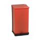 Detecto P-100R 25 gal Rectangle Plastic Step Trash Can, 27 3/4"L x 16 3/4"W x 17 3/4"H, Red, 25 Gallon, Pedal