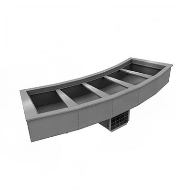 Delfield N8159-BRP 57" Drop-In Refrigerator w/ 3 Pan Capacity - Cold Wall Cooled, 115v, Curved, 3-Pan, Stainless Steel