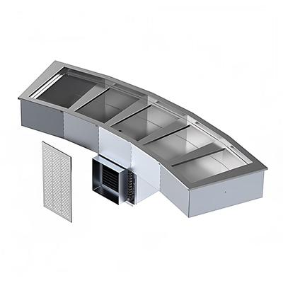 Delfield N8194-BRP 90" Drop-In Refrigerator w/ 5 Pan Capacity - Cold Wall Cooled, 115v, Refrigerated, Stainless Steel