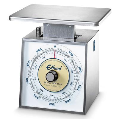 Edlund MDR-1000 OP Metric Portion Dial Type Scale, 1000 gm x 5 gm, Oversized Platform, Stainless Steel