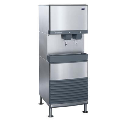 Follett 110FB425W-L Symphony Plus 425 lb Freestanding Nugget Ice & Water Dispenser for Commercial Ice Machines - 90 lb Storage, Cup Fill, 115v, 425-lb. Daily Production, Stainless Steel