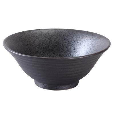 Yanco DB-3107 30 oz Diamond Black Ramen Bowl - Porcelain, Black