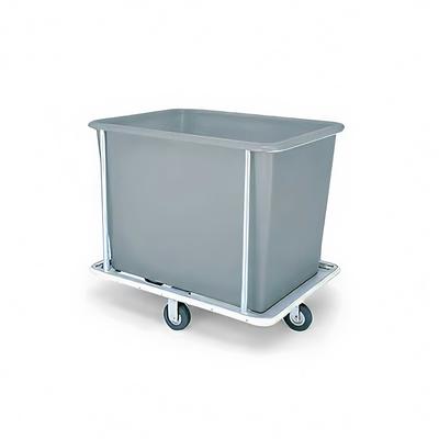 Forbes Industries 1179-B Laundry Cart w/ 12 Bushel Capacity & Black Vinyl Bumper - Plastic Tub, Steel Frame, Gray
