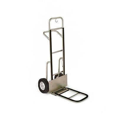 Forbes Industries 1560-B Standard Bellman's Handtruck w/ 24" Dropnose - Brushed Steel, Stainless Steel