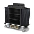 Forbes Industries 2148 Housekeeping Cart w/ (3) Shelves & (2) Bag Handles - 30"L x 19"W x 36"H, Steel, Gray